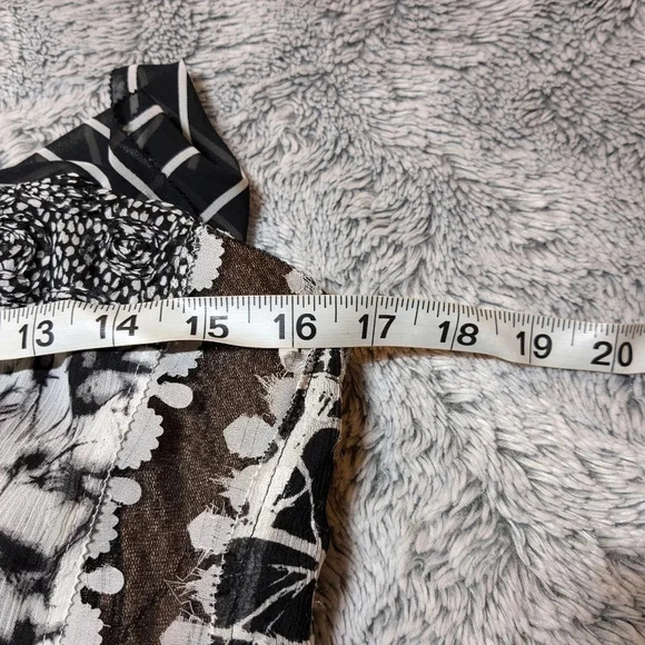 Byron Lars Lace Strapless Dress Black Midi Size 6 White - Picture 8 of 14